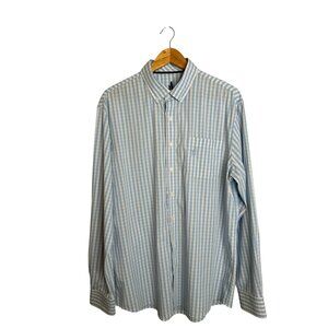 Johnnie-O Prep-Performance Button Down Gingham w/Logo Blue & White L